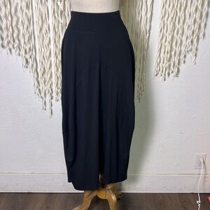 Ronen Chen Black Lagenlook Midi Skirt size 2/M